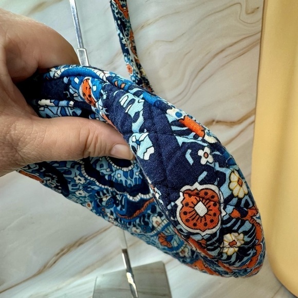 Triple Zip Hipster Vera Bradley Crossbody Bag - Blue And Orange - Picture 5 of 12